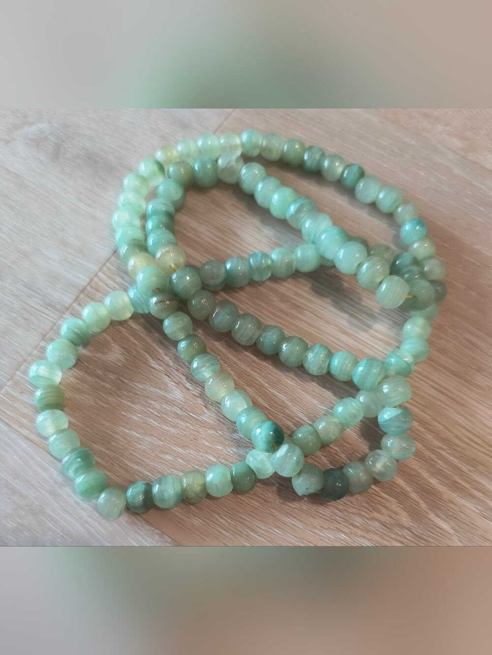Long (35") Strand Necklace Of Natural Jade